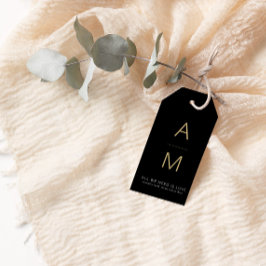 Modern Black + Gold Wedding Favor Cadeaulabel