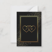 Modern Black Gold Wedding Invitation met Rings Notitiekaartje (Achterkant)
