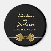 Modern Black Gold Wedding Keepomwille Magneet (Voorkant)
