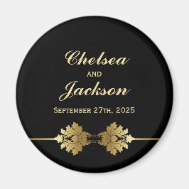 Modern Black Gold Wedding Keepomwille Magneet