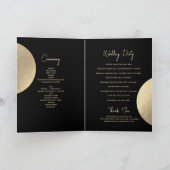 Modern Black Gold Wedding Order of Service Programma (Binnen)