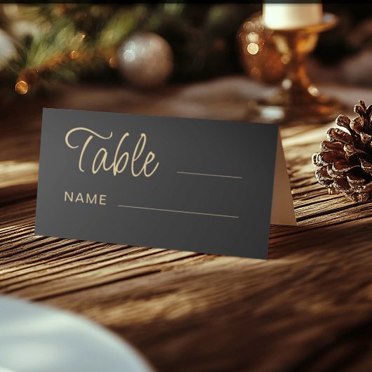 Modern Black & Gold Wedding table number Plaatskaartje