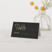 Modern Black & Gold Wedding table number Plaatskaartje (Voorkant)