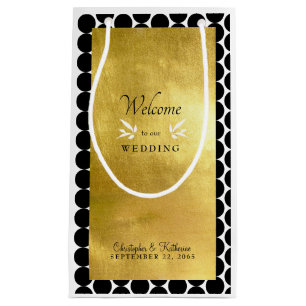 Modern Black & Gold Wedding Welkom Favor Klein Cadeauzakje