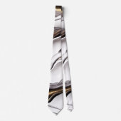 Modern Black Gold White Marble Mannen Stropdas (Voorkant)