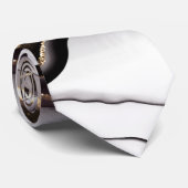 Modern Black Gold White Marble Mannen Stropdas (Opgerold)