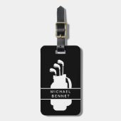Modern Black Golf Sport Bagagelabel (Voorkant verticaal)