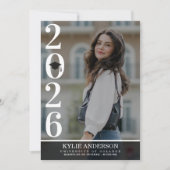 Modern Black Graduation Cap Senior Photo Kaart (Voorkant)