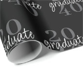 Modern Black Graduation Year Custom Gift Cadeaupapier (Rol Hoek)