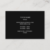 Modern Black Graphic Square Floral Visitekaartje (Achterkant)