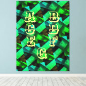 Modern-BLACK-GREEN-BLUE-YELLOW-Zeer mooi Canvas Afdruk (Insitu (Houten vloer))