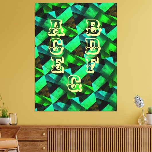 Modern-BLACK-GREEN-BLUE-YELLOW-Zeer mooi Canvas Afdruk (Insitu (Woonkamer))