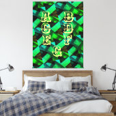 Modern-BLACK-GREEN-BLUE-YELLOW-Zeer mooi Canvas Afdruk (Insitu (Slaapkamer))