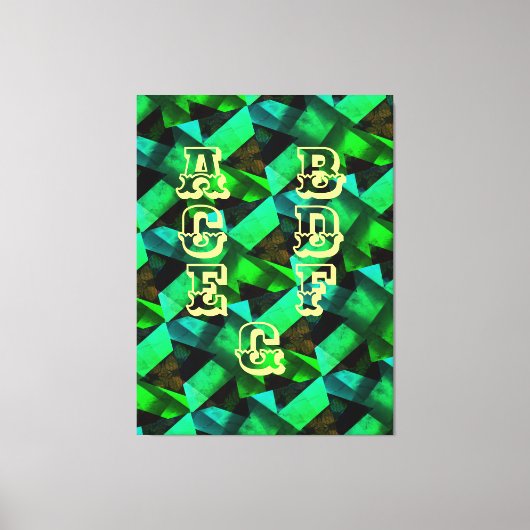 Modern-BLACK-GREEN-BLUE-YELLOW-Zeer mooi Canvas Afdruk (Voorkant)