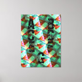 Modern - BLACK-GREEN-YELLOW-Zeer mooi Canvas afdru (Voorkant)