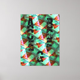 Modern - BLACK-GREEN-YELLOW-Zeer mooi Canvas afdru Afdruk