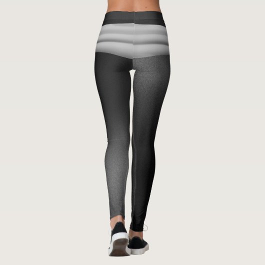 Modern Black Grey Bow Stijlvol Leggings (Achterkant)