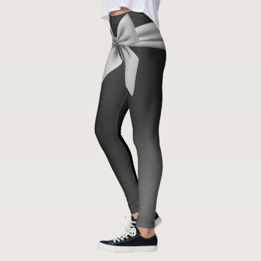 Modern Black Grey Bow Stijlvol Leggings (Links)