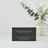 Modern Black Grey Carbon Fiber Photo Visitekaartje (Staand voorkant)