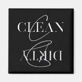 Modern Black Grey Clean Dirty Kitchen Dishwasmachi Magneet (Voorkant)