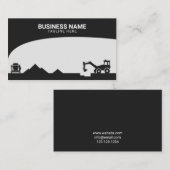 Modern Black & Grey Construction Site Silhouette Visitekaartje (Voorkant / Achterkant)