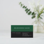 Modern Black Grey Green Trendy Visitekaartje (Staand voorkant)