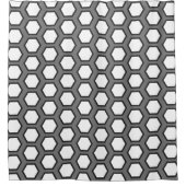 Modern Black Grey Hexagonal Honeycomb Geometric Douchegordijn (Voorkant)