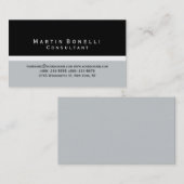 Modern Black Grey Minimal Consultant Visitekaartje (Voorkant / Achterkant)