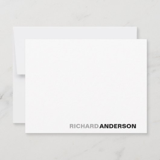 Modern Black Grey Modern Bold Font Typografie Naam Notitiekaartje (Voorkant)