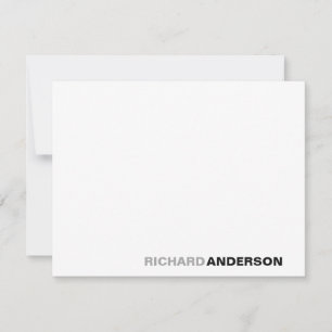Modern Black Grey Modern Bold Font Typografie Naam Notitiekaartje