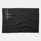 Modern Black Grey Monogram Pas getrouwd Wedding Theedoek (Horizontaal)