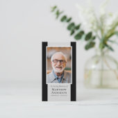 Modern Black Grey Photo Memorial Prayer Kaart Contactkaartje (Staand voorkant)