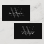 Modern Black Grey Phy Calling Card Contactkaartje (Voorkant / Achterkant)