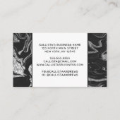 Modern Black Grey Silver Glitter Marble Afsprakenkaartje (Achterkant)