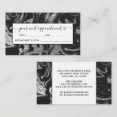 Modern Black Grey Silver Glitter Marble Afsprakenkaartje (Voorkant / Achterkant)