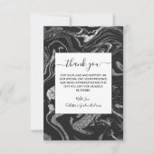Modern Black Grey Silver Glitter Marble Bedankkaart (Voorkant)