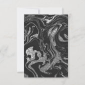 Modern Black Grey Silver Glitter Marble Bedankkaart (Achterkant)