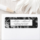 Modern Black Grey Silver Glitter Marble Etiket (Insitu)