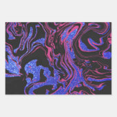 Modern Black Grey Silver Glitter Marble Inpakpapier Vel (Voorkant 2)