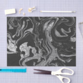 Modern Black Grey Silver Glitter Marble Tissuepapier (Craft)
