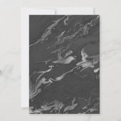 Modern Black Grey Silver Marble Wedding Invitation Kaart (Achterkant)