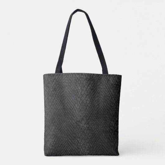 Modern Black-Grey Snakeskin Pattern Canvas tas (Achterkant)