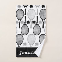 Modern Black & Grey Tennis Player Coach Dad Name