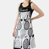 Modern Black & Grey Tennis Player Coach Dad's Name Schort (Insitu)