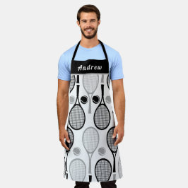 Modern Black & Grey Tennis Player Coach Dad's Name Schort