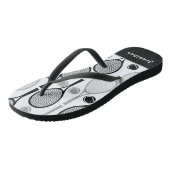 Modern Black & Grey Tennis Player Coach Name Sport Teenslippers (Schuin)