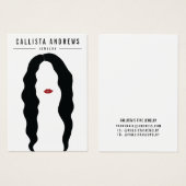 Modern Black Hair Lips Girl Earring Display Kaart (Voorkant /achterkant)