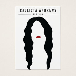 Modern Black Hair Lips Girl Earring Display Kaart