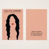 Modern Black Hair Lips Girl Earring Display Kaart (Voorkant /achterkant)