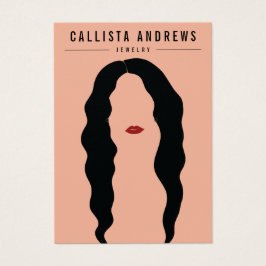 Modern Black Hair Lips Girl Earring Display Kaart